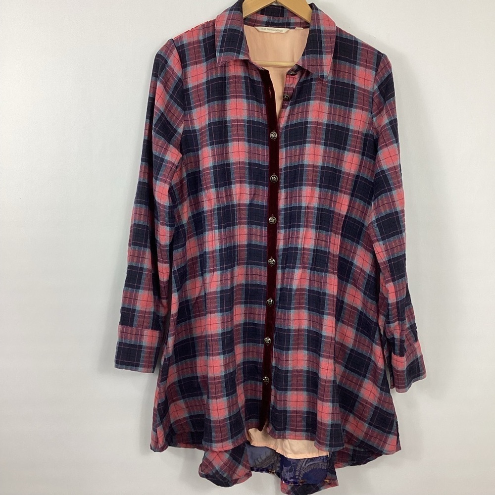 Soft Surroundings Kensington Flannel Top Size Medium
